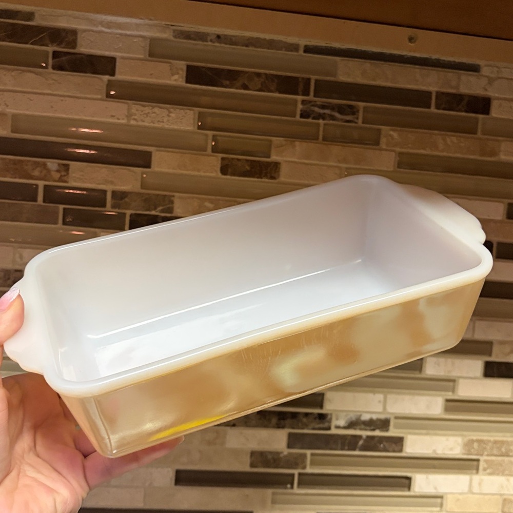 Fire King 1 Pint Peach Lusterware Milk Glass Casserole Dish